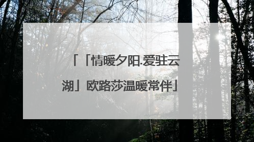 「情暖夕阳.爱驻云湖」欧路莎温暖常伴