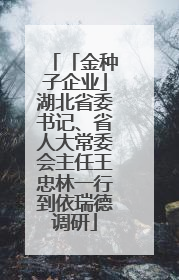 「金种子企业」湖北省委书记、省人大常委会主任王忠林一行到依瑞德调研