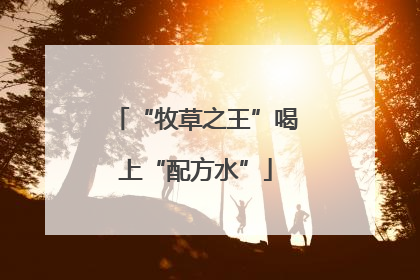 “牧草之王”喝上“配方水”