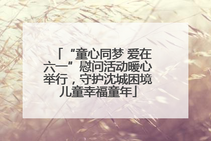 “童心同梦 爱在六一”慰问活动暖心举行，守护沈城困境儿童幸福童年