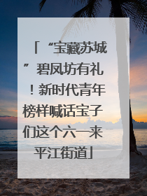 “宝藏苏城”碧凤坊有礼！新时代青年榜样喊话宝子们这个六一来平江街道