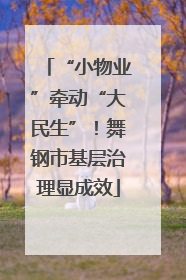 “小物业”牵动“大民生”！舞钢市基层治理显成效
