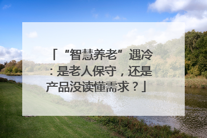 “智慧养老”遇冷：是老人保守，还是产品没读懂需求？