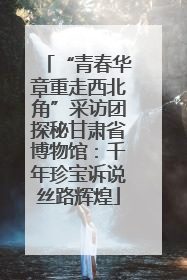 “青春华章重走西北角”采访团探秘甘肃省博物馆：千年珍宝诉说丝路辉煌