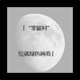 “零碳村” 绘就绿色画卷