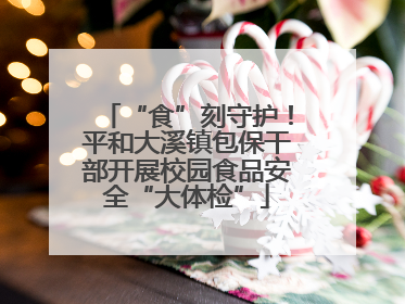 “食”刻守护！平和大溪镇包保干部开展校园食品安全“大体检”