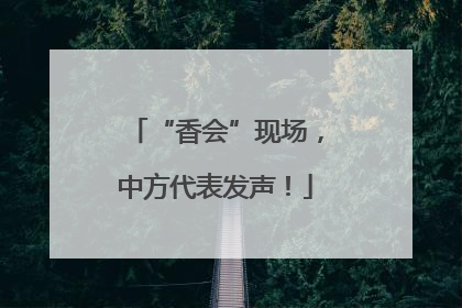 “香会”现场，中方代表发声！