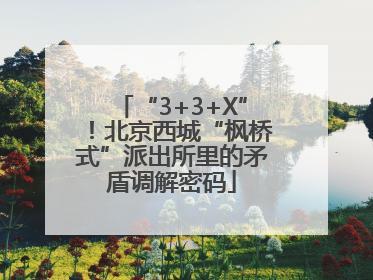 “3+3+X”！北京西城“枫桥式”派出所里的矛盾调解密码