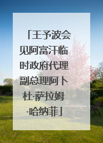 王予波会见阿富汗临时政府代理副总理阿卜杜·萨拉姆·哈纳菲