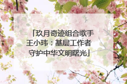 玖月奇迹组合歌手王小玮：基层工作者守护中华文明曙光