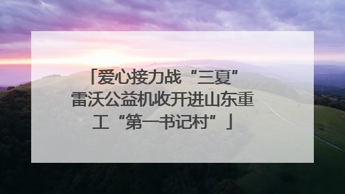 爱心接力战“三夏” 雷沃公益机收开进山东重工“第一书记村”