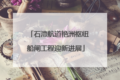 石澧航道艳洲枢纽船闸工程迎新进展