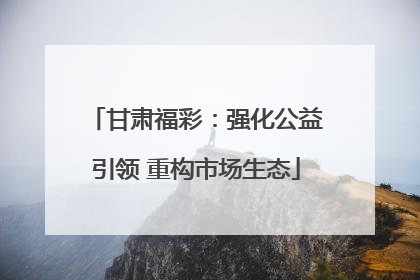 甘肃福彩：强化公益引领 重构市场生态