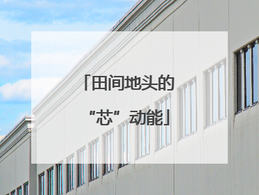 田间地头的“芯”动能
