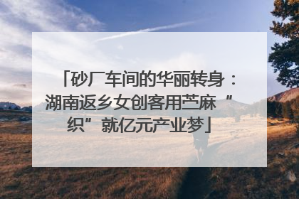 砂厂车间的华丽转身：湖南返乡女创客用苎麻“织”就亿元产业梦