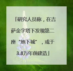 研究人员称，在吉萨金字塔下发现第二座“地下城”，或于3.8万年前建造