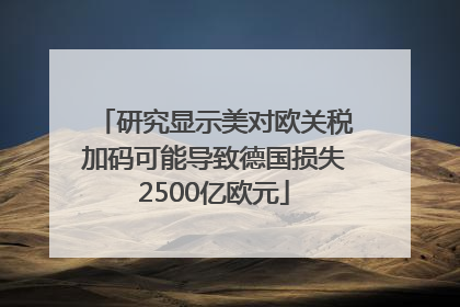研究显示美对欧关税加码可能导致德国损失2500亿欧元