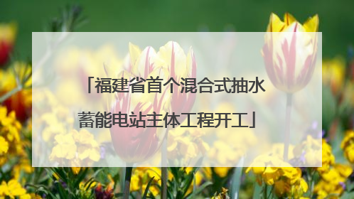 福建省首个混合式抽水蓄能电站主体工程开工
