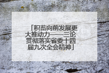 积蓄向前发展更大推动力——三论贯彻落实省委十四届九次全会精神