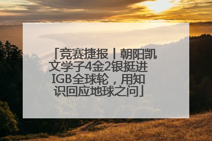 竞赛捷报丨朝阳凯文学子4金2银挺进IGB全球轮，用知识回应地球之问
