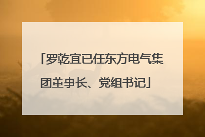 罗乾宜已任东方电气集团董事长、党组书记