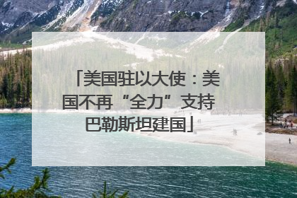 美国驻以大使：美国不再“全力”支持巴勒斯坦建国