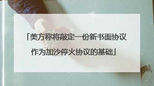 美方称将敲定一份新书面协议 作为加沙停火协议的基础