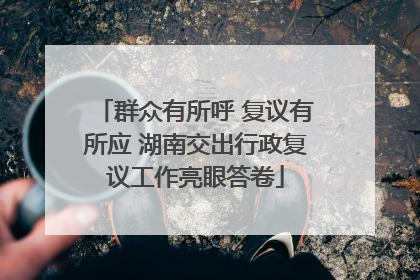 群众有所呼 复议有所应 湖南交出行政复议工作亮眼答卷