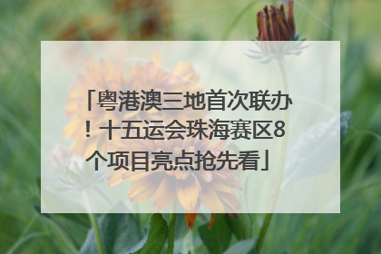 粤港澳三地首次联办！十五运会珠海赛区8个项目亮点抢先看