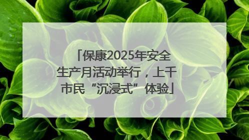 保康2025年安全生产月活动举行，上千市民“沉浸式”体验