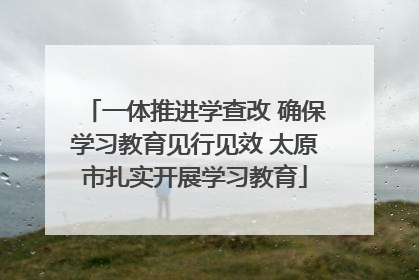一体推进学查改 确保学习教育见行见效 太原市扎实开展学习教育