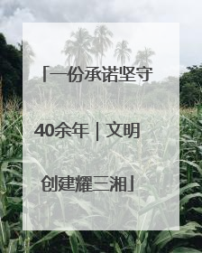一份承诺坚守40余年｜文明创建耀三湘
