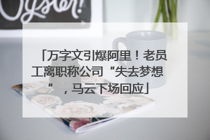 万字文引爆阿里！老员工离职称公司“失去梦想”，马云下场回应