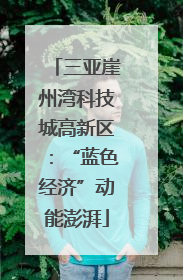 三亚崖州湾科技城高新区：“蓝色经济”动能澎湃