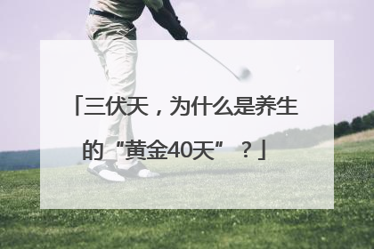 三伏天，为什么是养生的“黄金40天”？