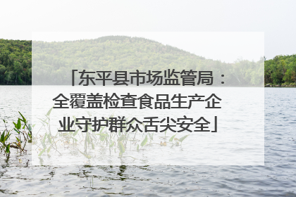 东平县市场监管局：全覆盖检查食品生产企业守护群众舌尖安全