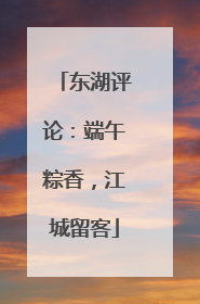 东湖评论：端午粽香，江城留客