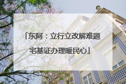 东阿：立行立改解难题 宅基证办理暖民心