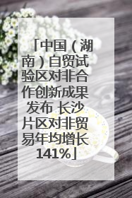 中国（湖南）自贸试验区对非合作创新成果发布 长沙片区对非贸易年均增长141%