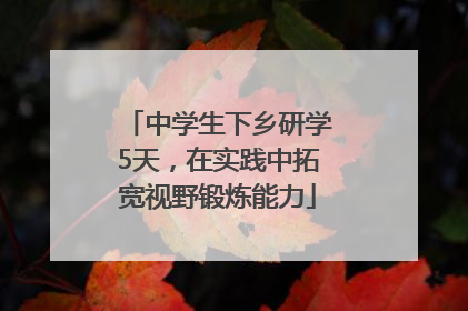 中学生下乡研学5天，在实践中拓宽视野锻炼能力