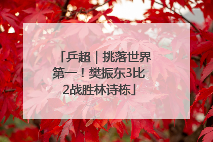 乒超｜挑落世界第一！樊振东3比2战胜林诗栋
