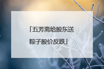 五芳斋给股东送粽子股价反跌