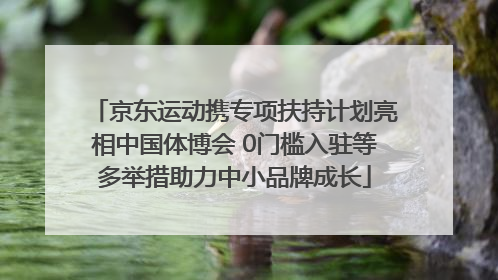 京东运动携专项扶持计划亮相中国体博会 0门槛入驻等多举措助力中小品牌成长