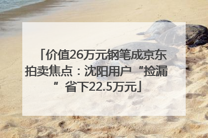 价值26万元钢笔成京东拍卖焦点：沈阳用户“捡漏”省下22.5万元