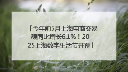 今年前5月上海电商交易额同比增长6.1%！2025上海数字生活节开幕