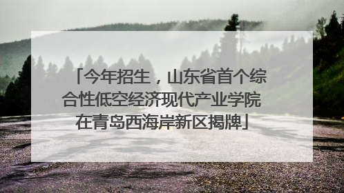 今年招生，山东省首个综合性低空经济现代产业学院在青岛西海岸新区揭牌