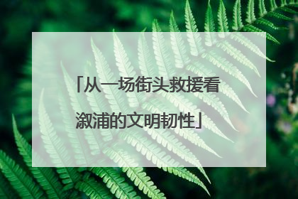 从一场街头救援看溆浦的文明韧性