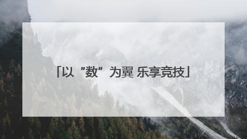 以“数”为翼 乐享竞技