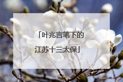 叶兆言笔下的江苏十三太保