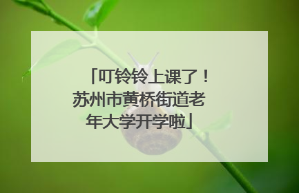 叮铃铃上课了！苏州市黄桥街道老年大学开学啦